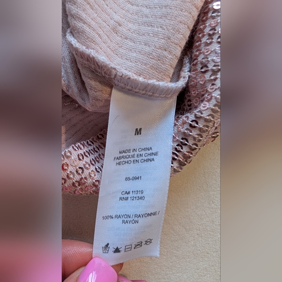 Dynamite Women's Y2K Sequin Pink Camisole Top Size M - Picture 13 of 14